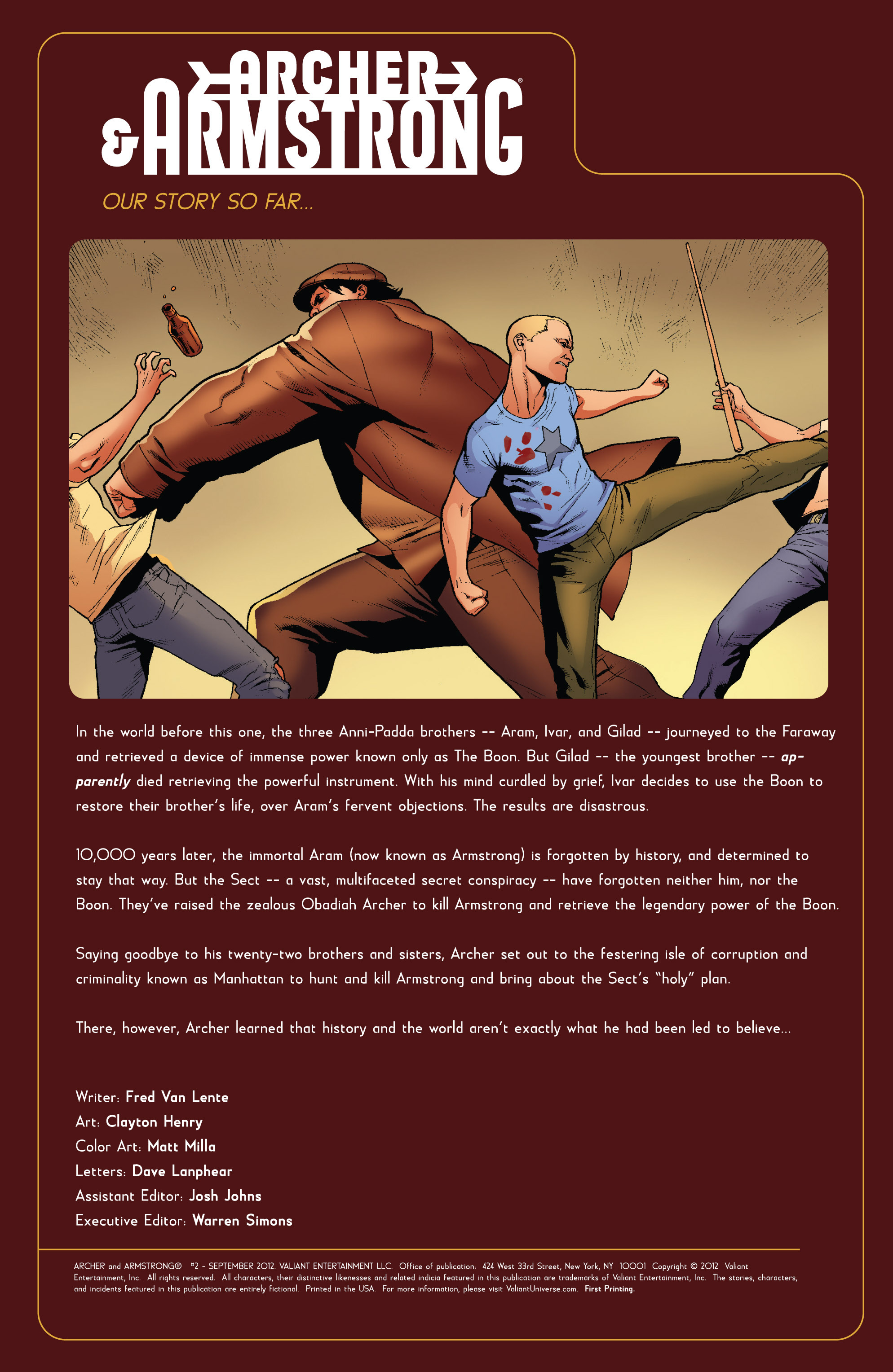 Archer and Armstrong Issue #2 - Page 2