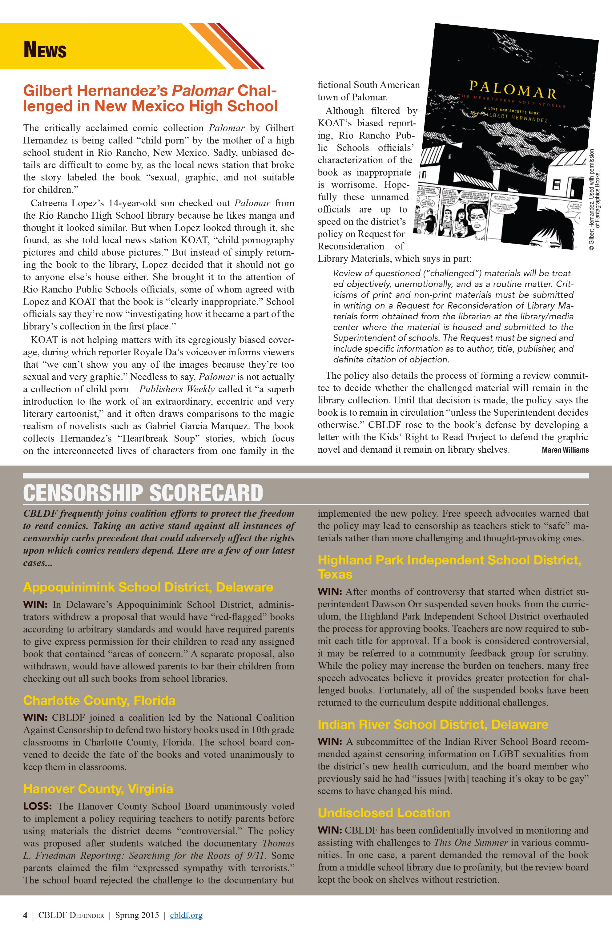 CBLDF Defender  Issue #1 - Page 4