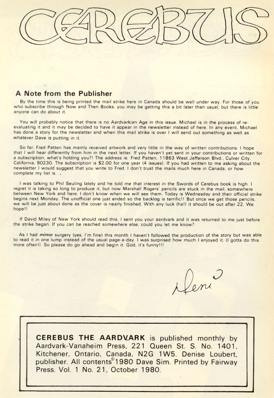Cerebus Issue #21 - Page 2