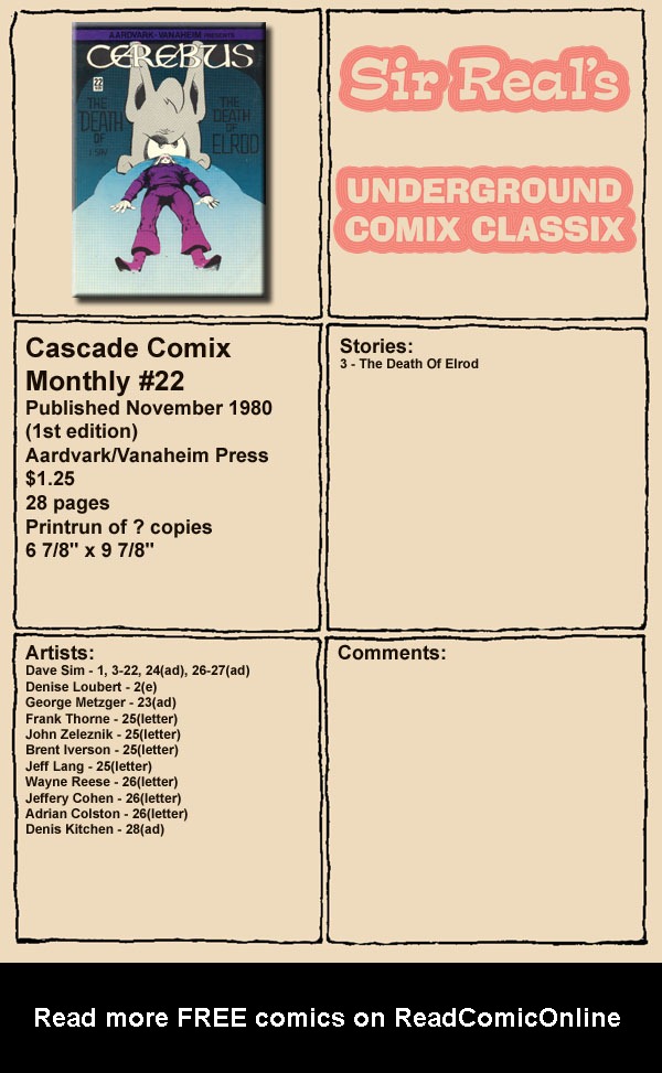 Cerebus Issue #22 - Page 1