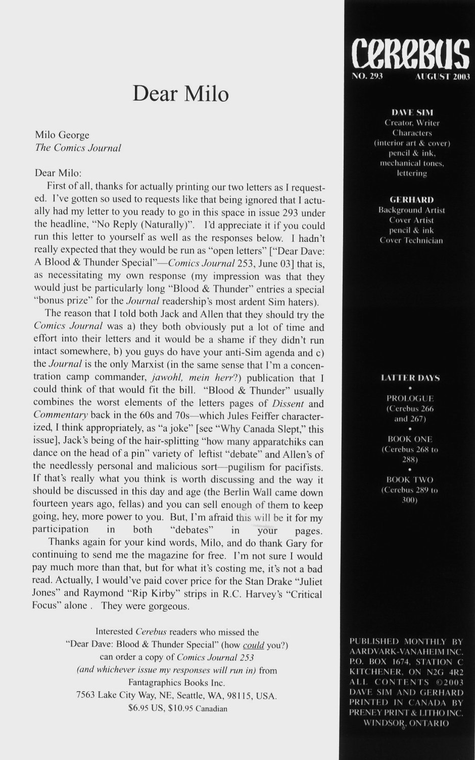 Cerebus Issue #293 - Page 2