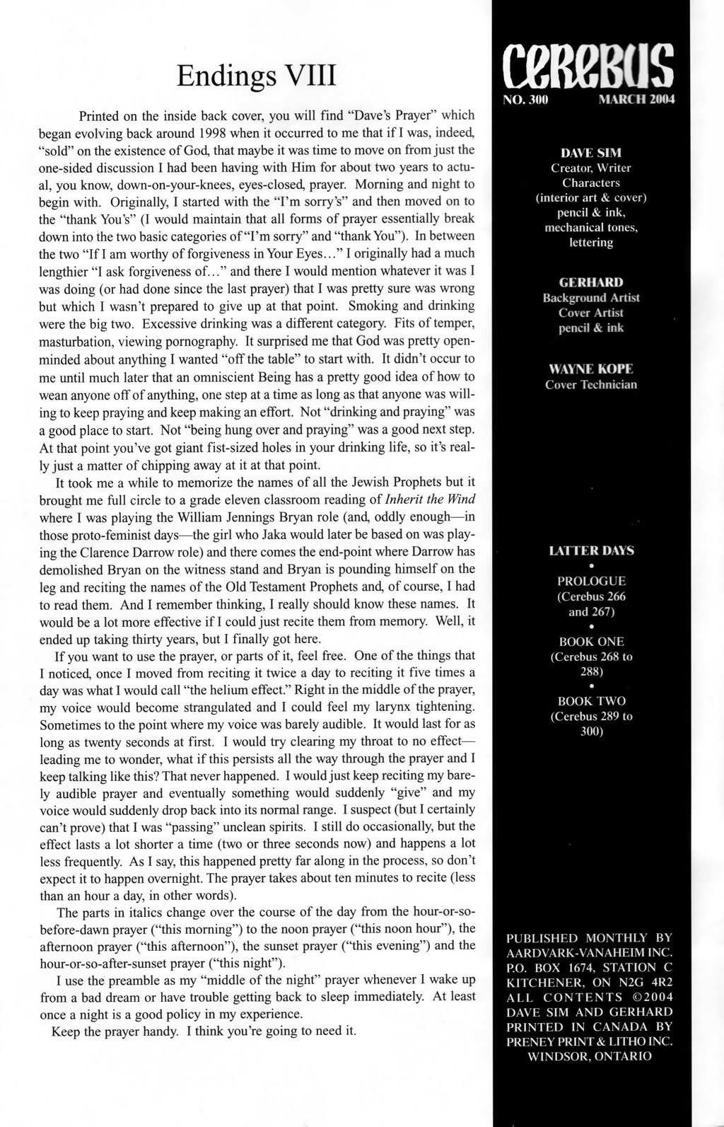 Cerebus Issue #300 - Page 2