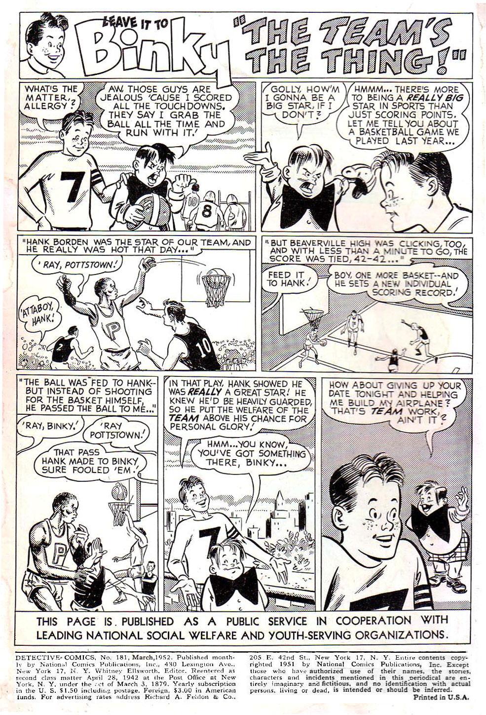 Detective Comics (1937) Issue #181 - Page 2