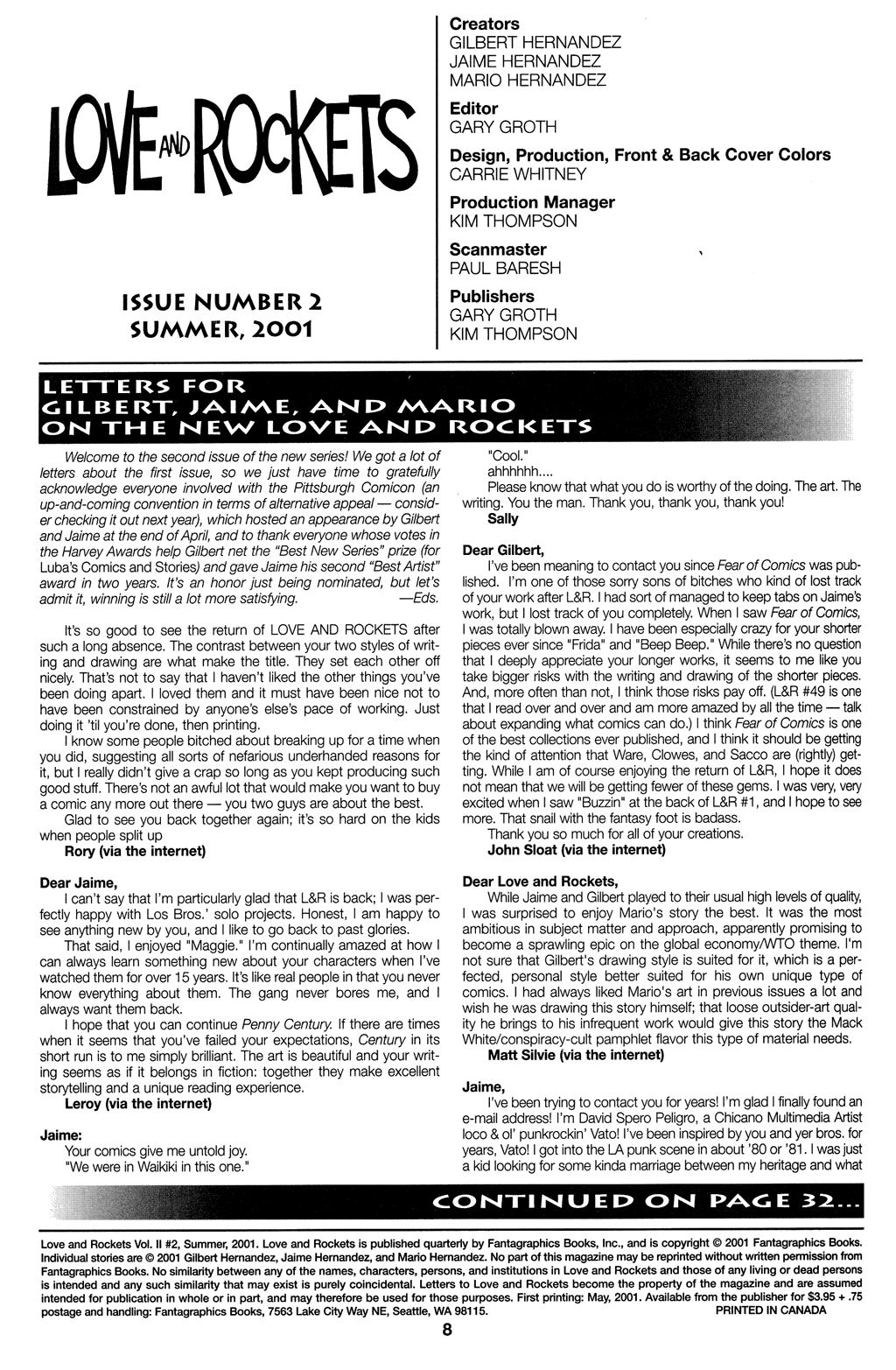 Love and Rockets (2001) Issue #2 - Page 10