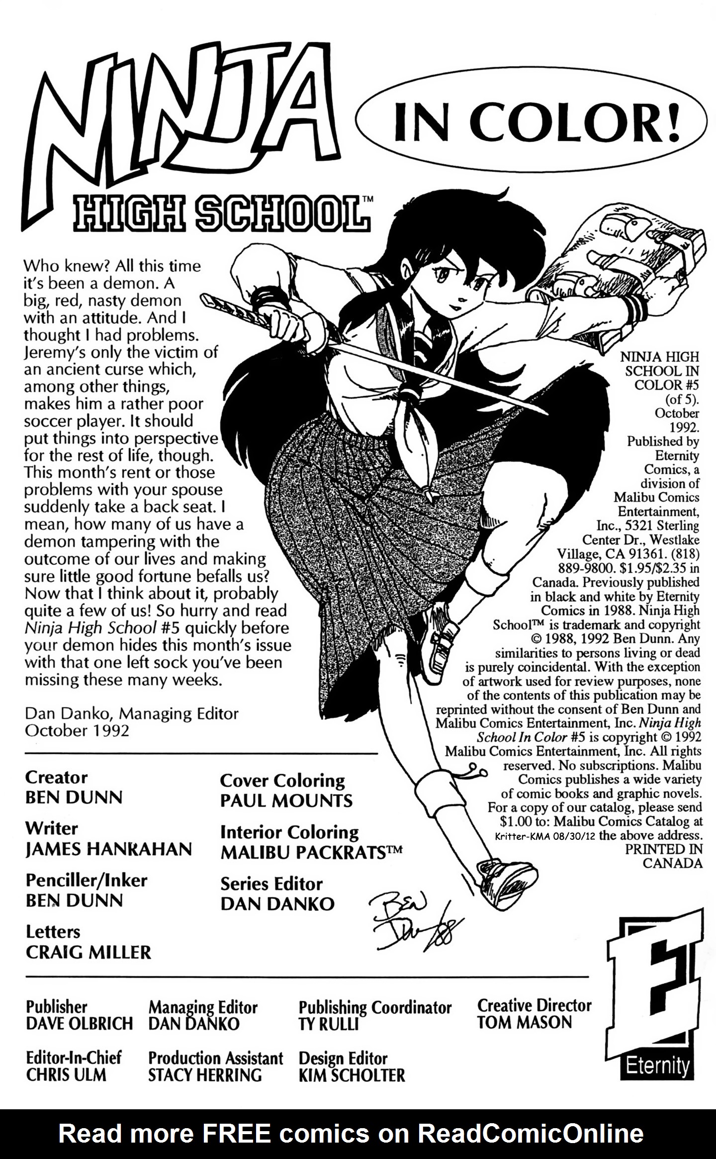 Ninja High School In Color Issue #5 - Page 2