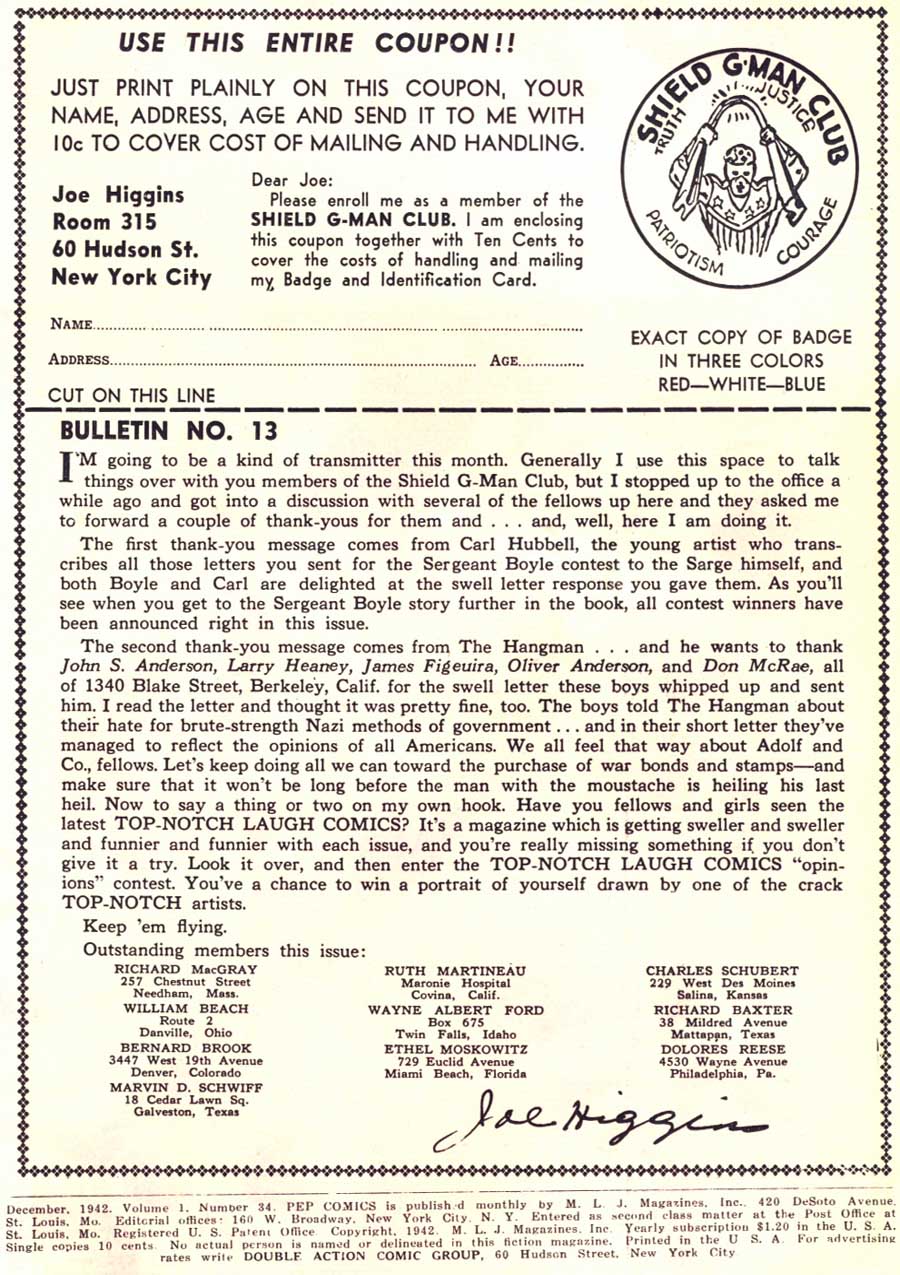 Pep Comics Issue #34 - Page 2