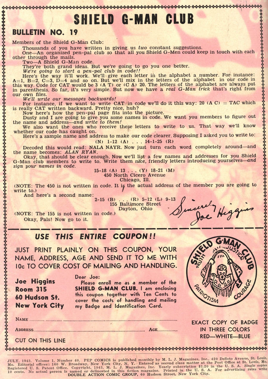 Pep Comics Issue #40 - Page 2