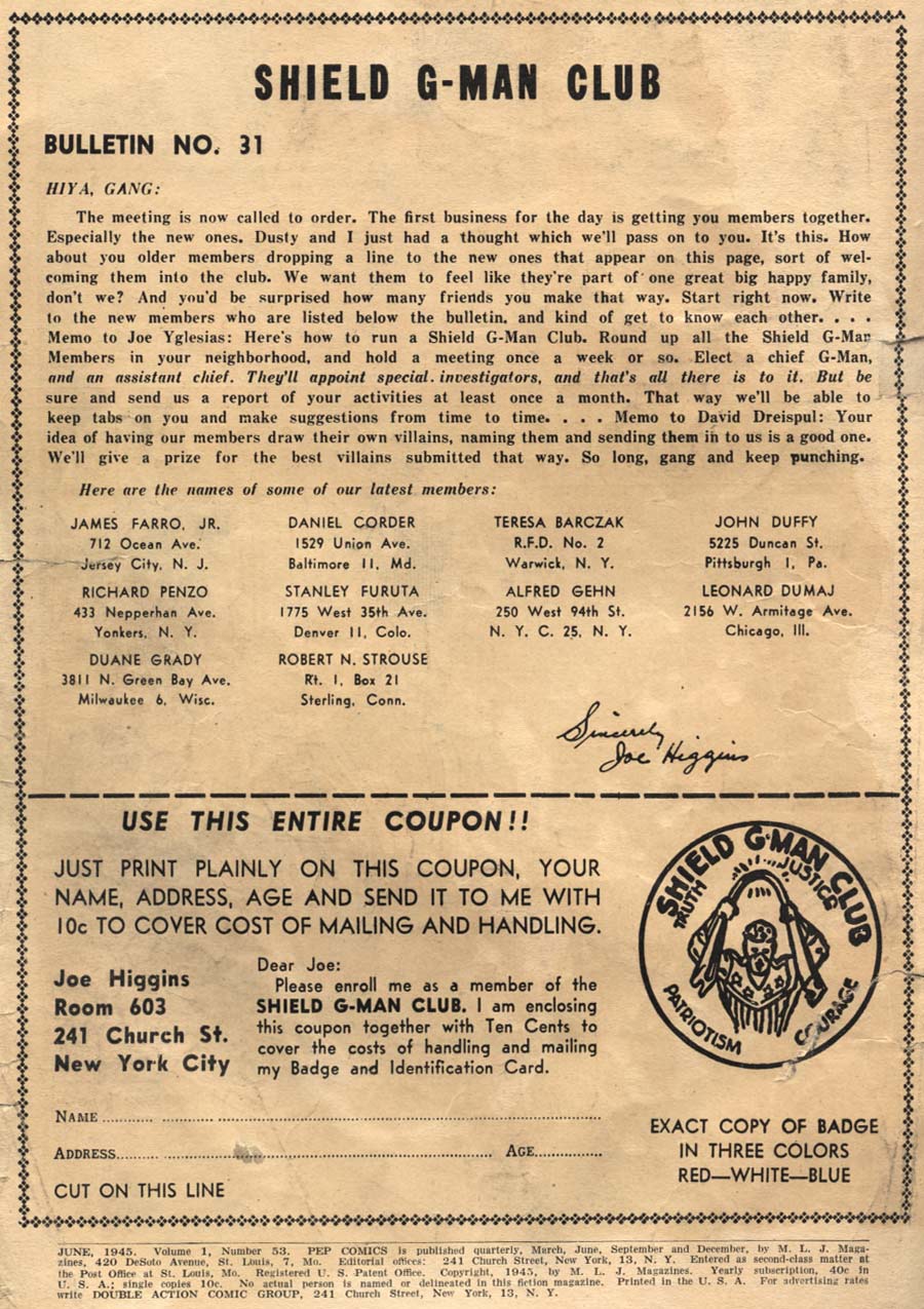 Pep Comics Issue #53 - Page 2