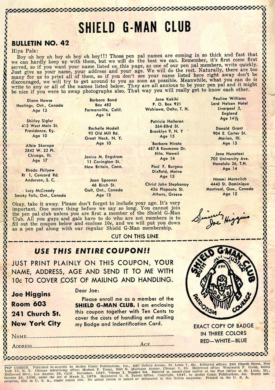 Pep Comics Issue #64 - Page 3