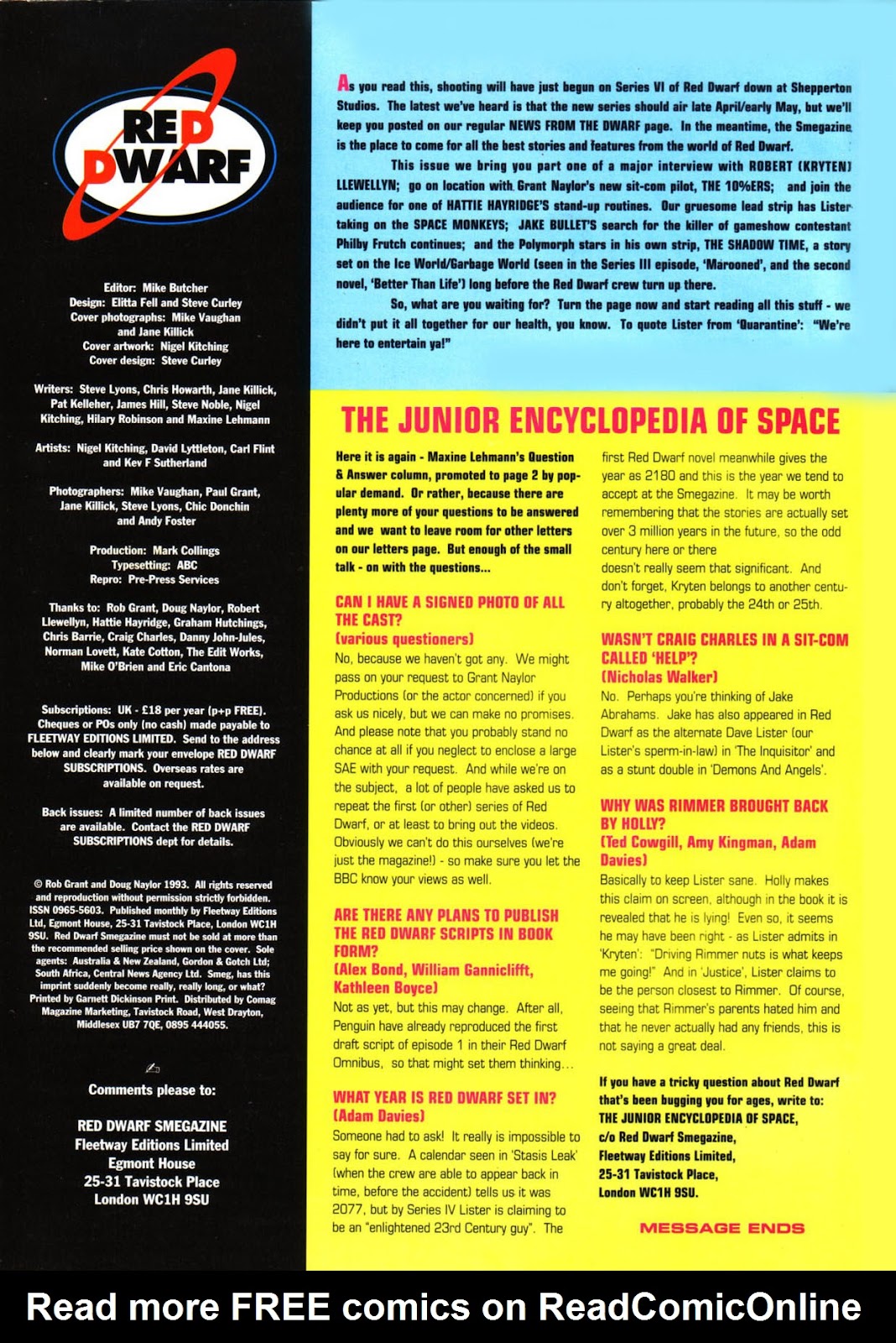Red Dwarf Smegazine (1992) Issue #13 - Page 2