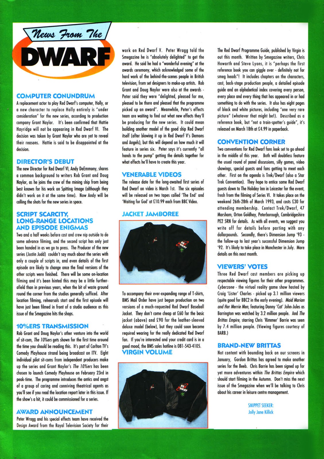 Red Dwarf Smegazine (1992) Issue #13 - Page 3