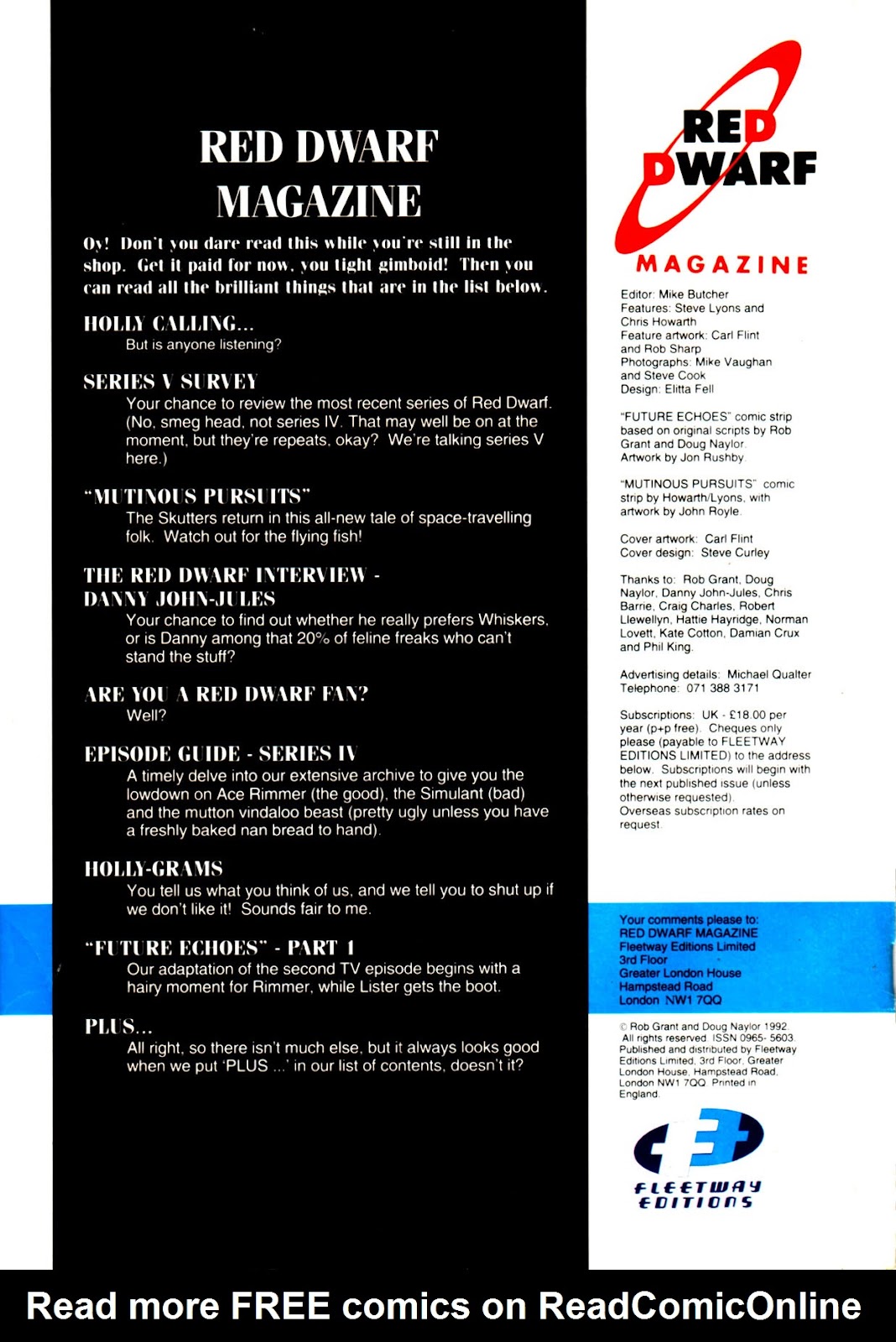 Red Dwarf Smegazine (1992) Issue #4 - Page 2
