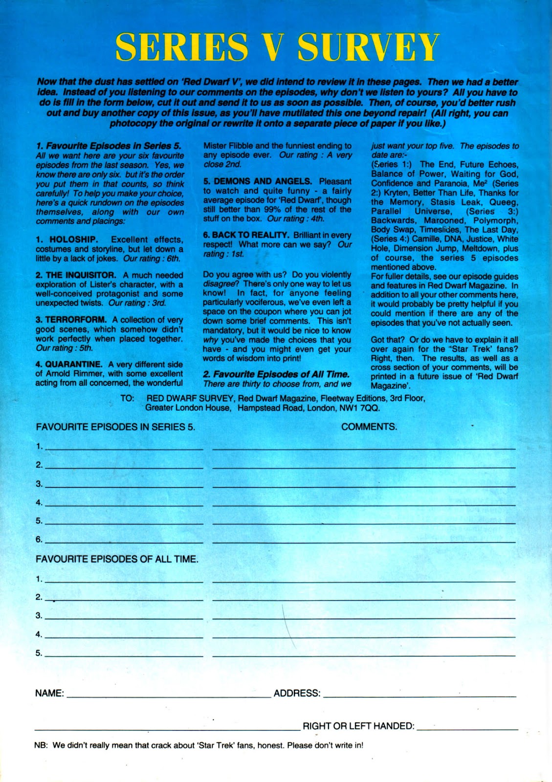 Red Dwarf Smegazine (1992) Issue #4 - Page 4
