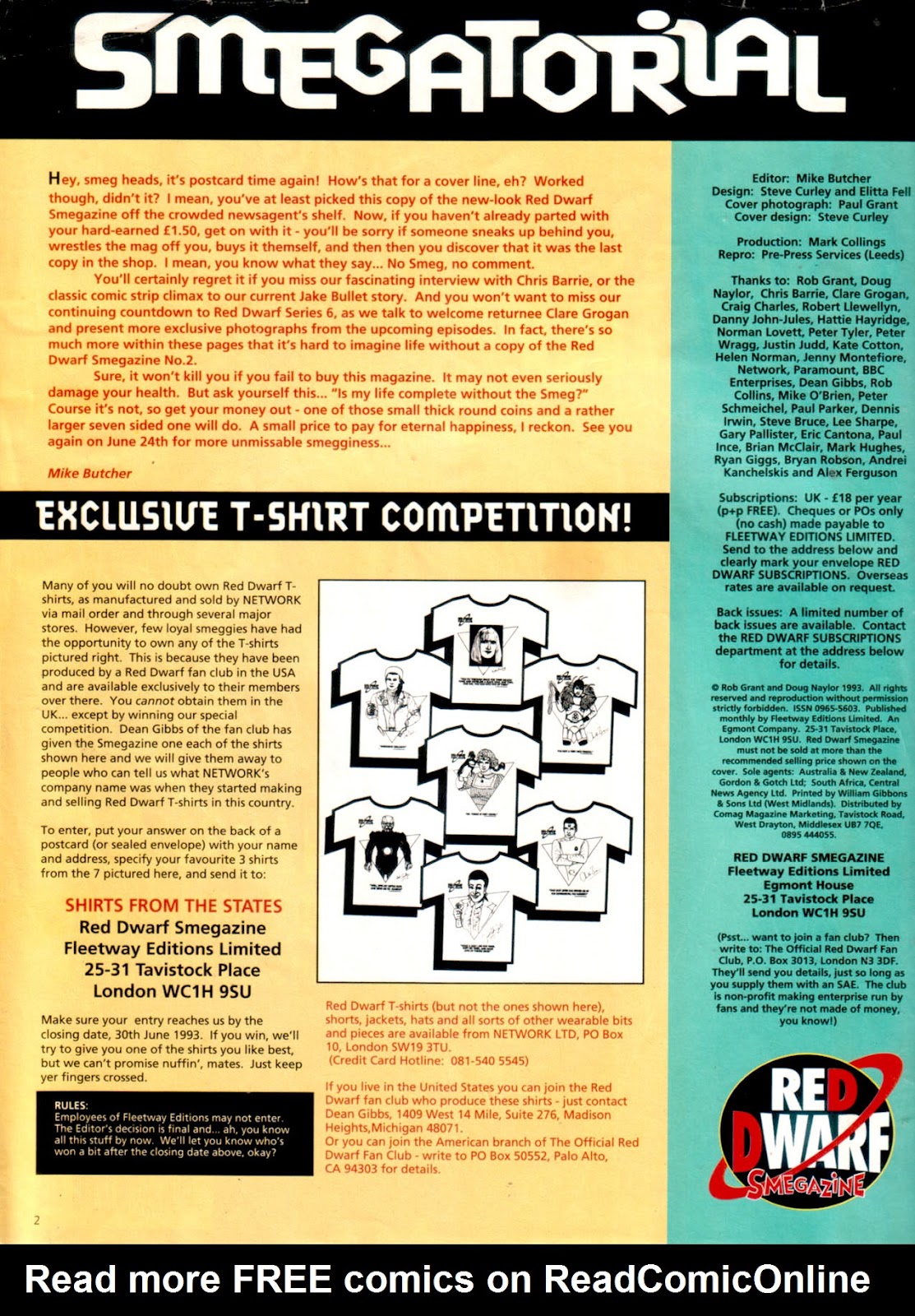 Red Dwarf Smegazine (1993) Issue #2 - Page 2