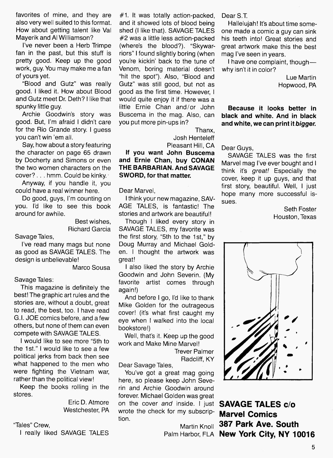 Savage Tales (1985) Issue #4 - Page 5