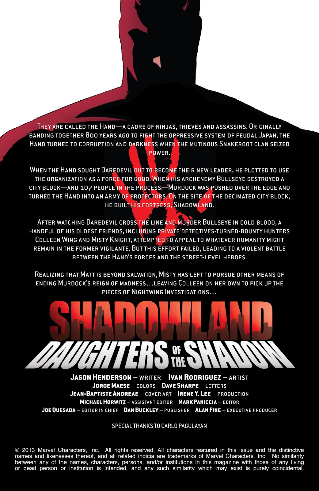 Shadowland: Daughters of the Shadow Issue #1 - Page 2