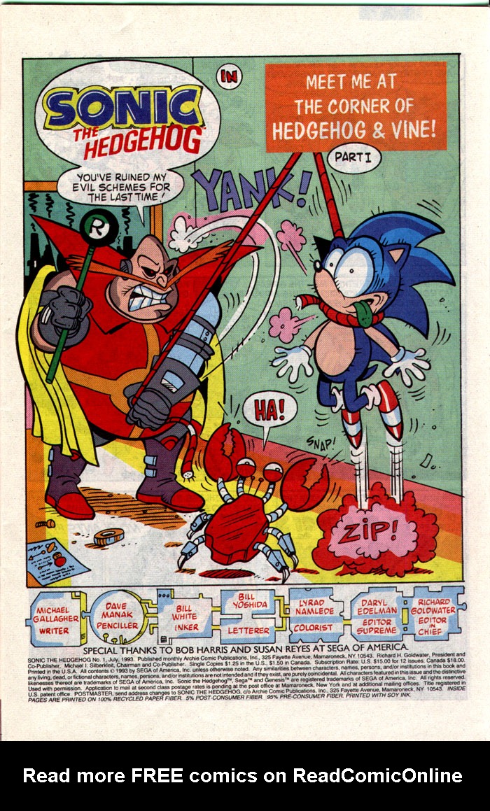 Sonic The Hedgehog (1993) Issue #1 - Page 2