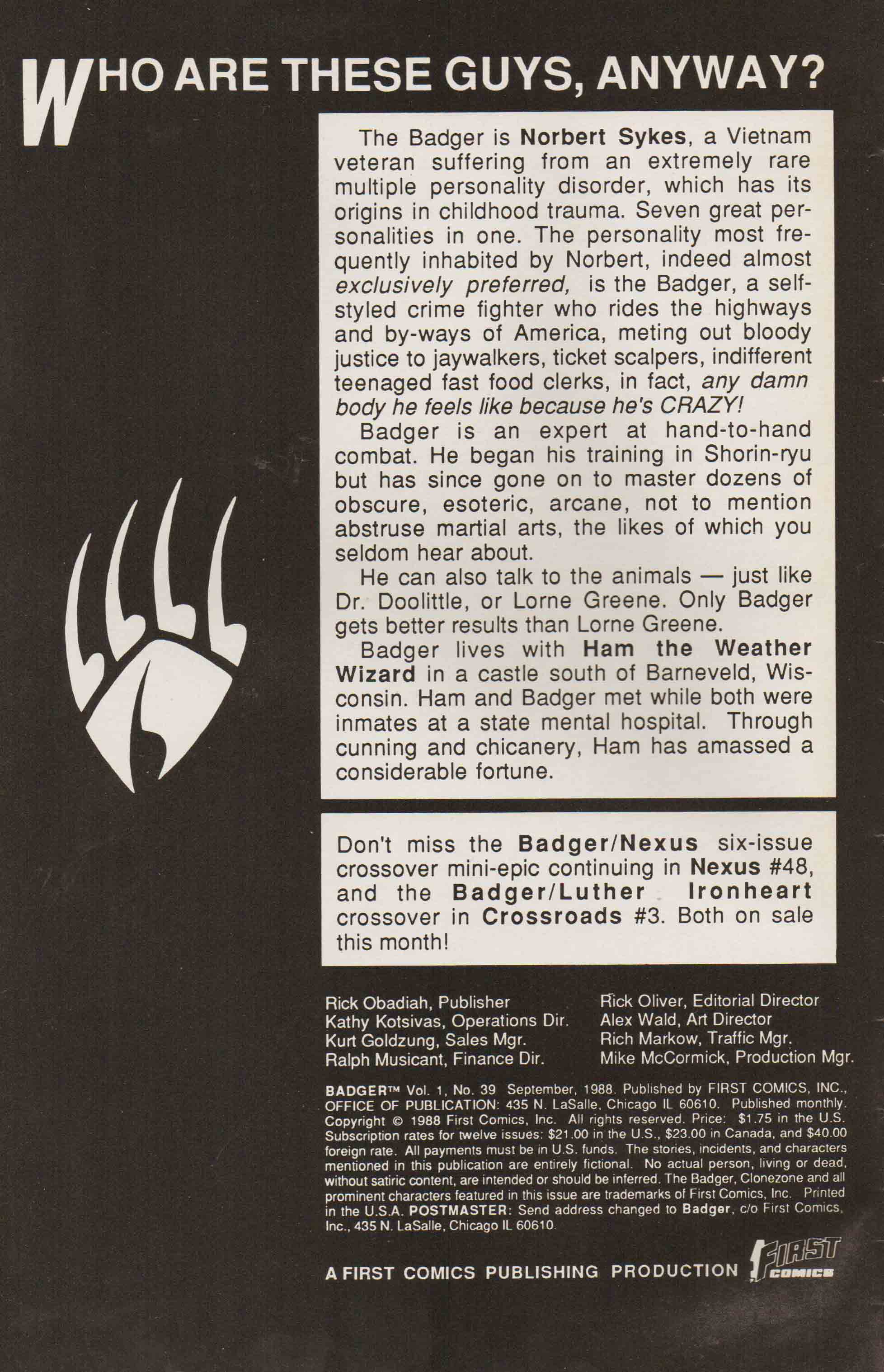 The Badger (1983) Issue #39 - Page 2