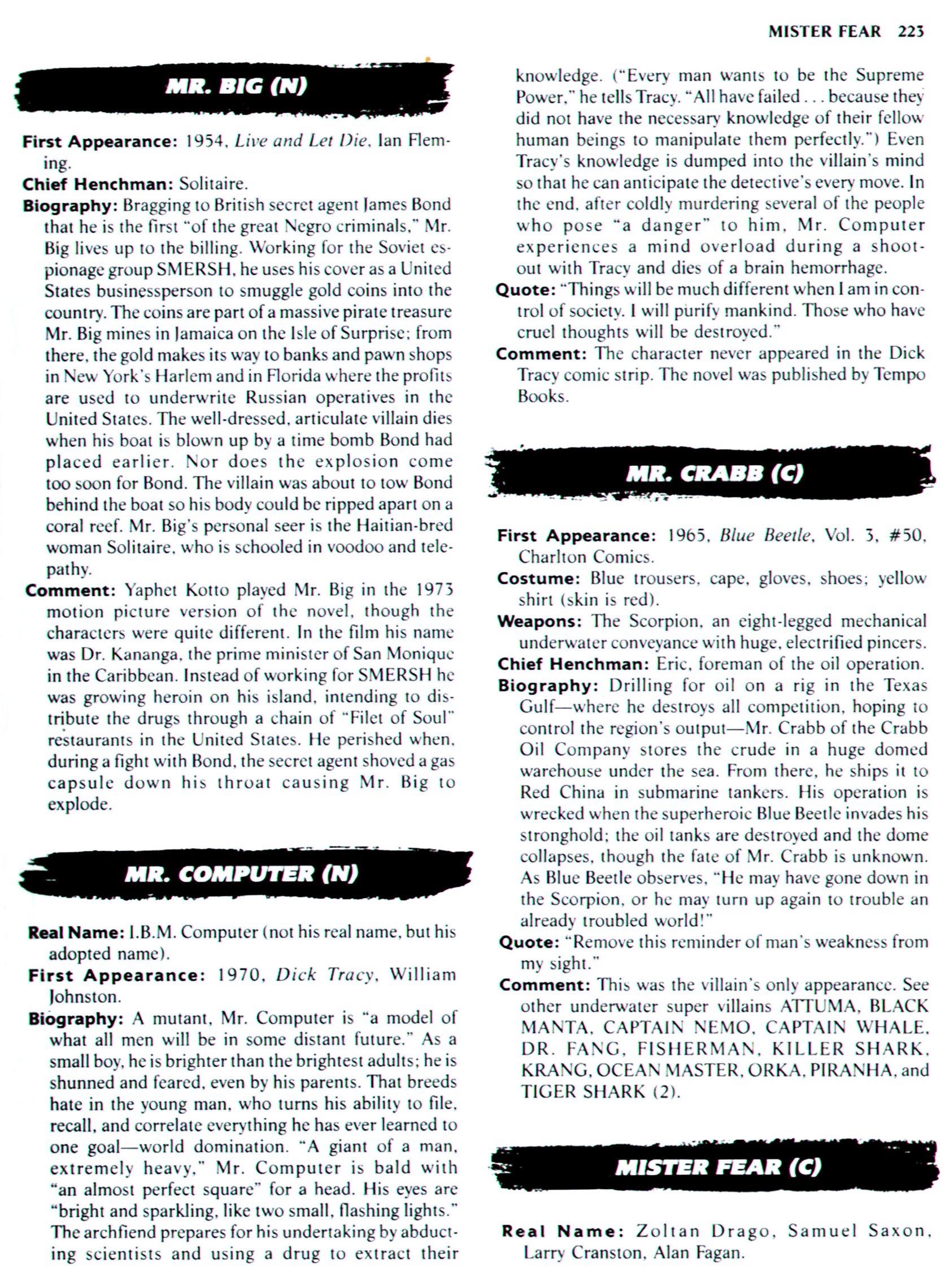 The Encyclopedia of Super Villains TPB-1 - Page 249