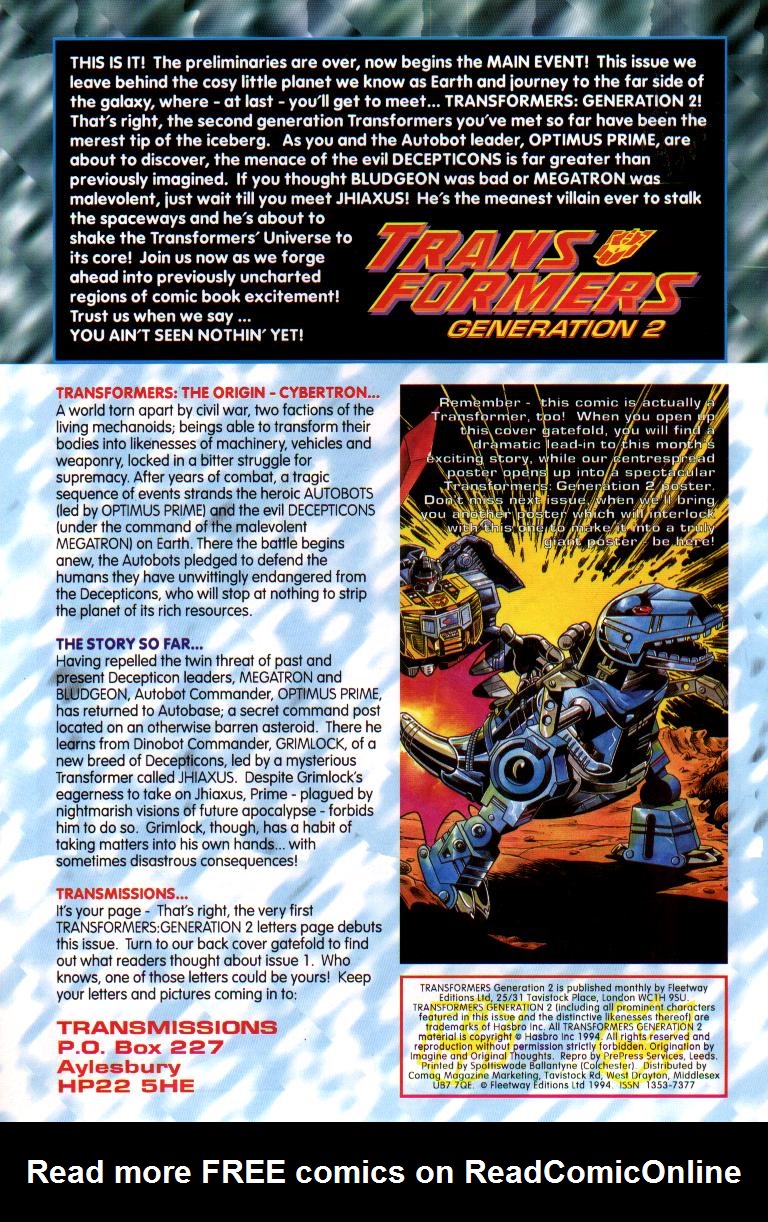 Transformers: Generation 2 (1994) Issue #3 - Page 2